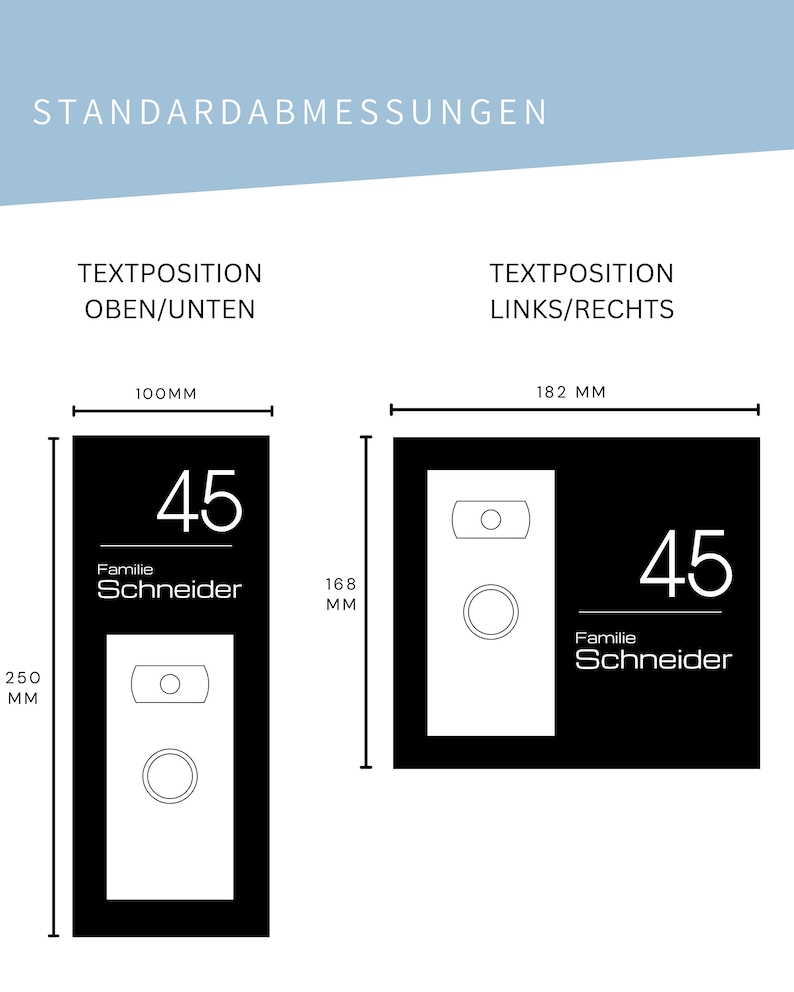 Klingelschild passend für Ring Doorbell 2 3 und 4 Personalisiertes Namensschild aus Acrylglas gravierte Hausnummer Bild 9