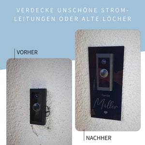 Klingelschild passend für Reolink Video Doorbell Personalisiertes Namensschild aus Acrylglas Hausnummer Gravur Bild 6