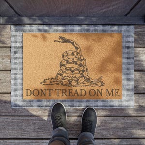 Gadsden Flag Doormat - Durable Coconut Fiber Mat with Black Vinyl Backing - Perfect Entryway Welcome Mat for History Buffs and Patriots image 2