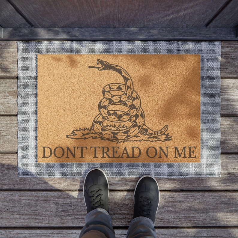 Gadsden Flag Doormat - Durable Coconut Fiber Mat with Black Vinyl Backing - Perfect Entryway Welcome Mat for History Buffs and Patriots image 2