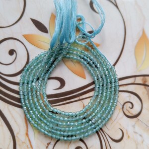 Apatite Micro 3mm Faceted Beads Strands, AAA Quality Apatite Beads, Apatite gemstone,Apatite Wholesale Beads,Apatite Gemstone Rondelle Beads