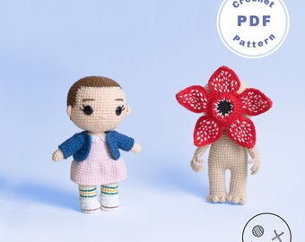 Eleven and Demogorgon amigurumi crochet doll pattern PDF