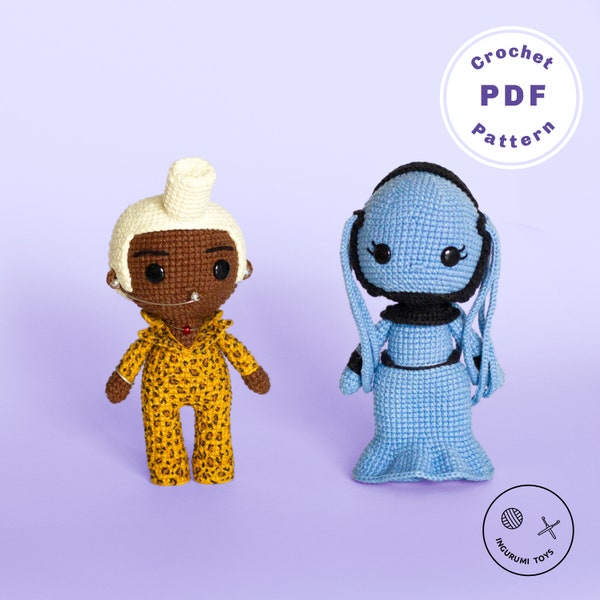 Diva Plavalaguna and Ruby Rhod Amigurumi Doll Crochet Pattern PDF