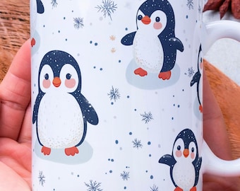 Personalized Christmas Penguin Coffee Mug: Winter Gift