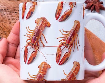 Caneca de café personalizada com lagosta: presente para amantes do oceano