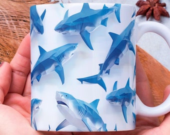 Taza de café personalizada con tiburón: regalo para los amantes del océano