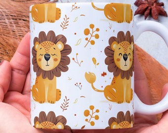 Personalized Lion Coffee Mug, Animal Design