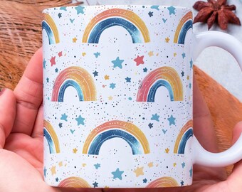 Personalized Rainbow Coffee Mug, Pride Gift