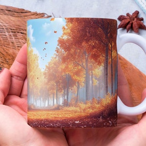 Personalized Autumn Leaves Coffee Mug: Fall Thanksgiving Gift
