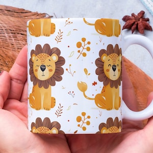 Personalized Lion Mug, Lion Lover Mug, Lion Coffee Mug, Cute Lion Mug, Animals Mug, Gift for Her, Christmas Gift, Lion Lover Cup, Big Cats