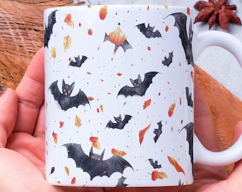 Personalized Bat Mug: Spooky Halloween Coffee Mug