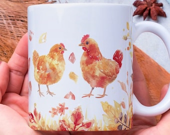 Taza de pollo personalizada: taza de café de cocina de granja