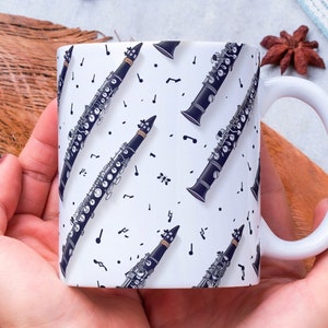 Personalized Clarinet Mug, Clarinet Lover Mug, Clarinet Coffee Mug, Musician Mug, Clarinet Player Gift, Music Teacher Gift, Orchestra Gift