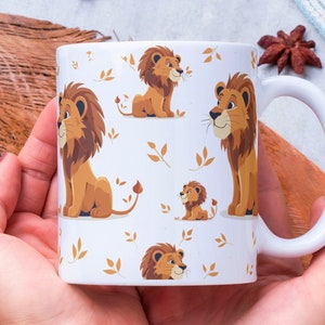 Personalized Lion Mug, Lion Lover Mug, Lion Coffee Mug, Cute Lion Mug, Animals Mug, Gift for Her, Christmas Gift, Lion Lover Cup, Big Cats