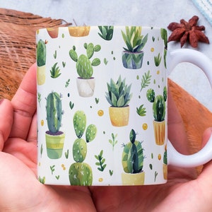 Personalized Cactus Mug, Cactus Lover Mug, Cactus Coffee Mug, Cute Cactus Mug, Gift for Her, Christmas Gift, Succulent Coffee Cup