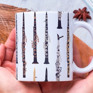 Personalized Clarinet Mug, Clarinet Lover Mug, Clarinet Coffee Mug, Musician Mug, Clarinet Player Gift, Music Teacher Gift, Orchestra Gift