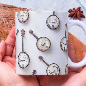 Personalized Banjo Mug, Banjo Lover Mug, Banjo Coffee Mug, Cute Banjo Mug, Musician Mug, Banjo Gift, Music Teacher Gift, Bluegrass Mug