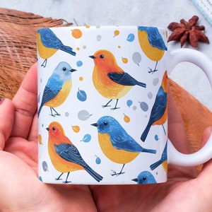 Personalized Bird Mug, Bird Lover Mug, Bird Coffee Mug, Cute Bird Mug, Bird Watcher Gift, Gift for Her, Christmas Gift, Animal Mug, Birds