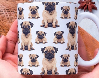 Personalized Pug Coffee Mug: Vivid Colors, Pet Lover Gift