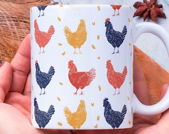 Taza de pollo personalizada: decoración de cocina rústica