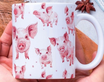 Personalized Pig Coffee Mug: Farm Animal Lover Gift