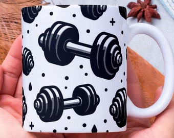 Personalized Dumbbell Coffee Mug: Fitness Gift