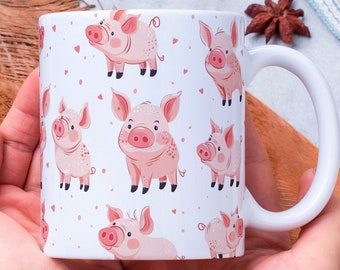 Personalized Pig Coffee Mug, Farm Animal Gift