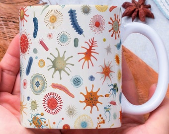 Personalized Microbes Mug, Science Teacher Gift