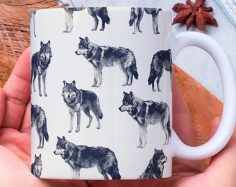 Personalized Wolf Coffee Mug: Animal Lover Gift