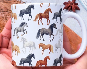 Personalized Horse Mug: Equestrian Gift for Horse Lovers