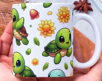 Personalized Turtle Coffee Mug, Sea Turtle Gift