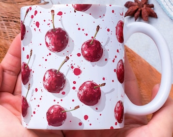 Personalized Cherry Mug: Fruit Lover Gift