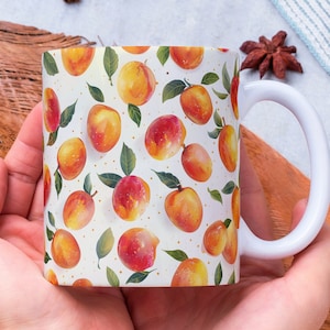 Personalized Mango Mug, Mango Lover Gift, Mango Coffee Mug, Fruit Mug, Vegetarian Mug, Gift for Her, Vegan Mug, Housewarming Gift, Tropical