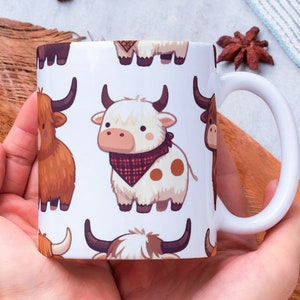 Tazza personalizzata con mucca delle Highlands, tazza per gli amanti delle mucche delle Highlands, tazza da caffè con mucca delle Highlands, carina tazza con mucca delle Highlands, tazza da caffè con mucca, regalo per lei, tazza con mucca