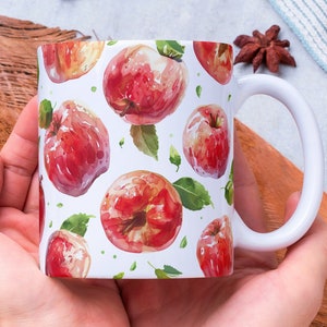 Personalized Apple Mug, Apple Lover Gift, Apple Coffee Mug, Fruit Mug, Teacher Coffee Mug Gardening Lover Mug, Gift for Her, Apple Fruit Mug
