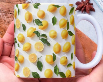 Personalized Lemon Coffee Mug: Summer Fruit Gift