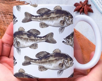 Personalized Bass Mug: Fish Lover Gift