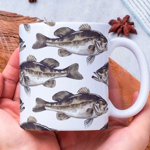 Personalized Bass Mug, Fish Lover Gift, Fishing Coffee Mug, Fisherman Gift, Father’s Day Gift, Gift for Dad, Fishing Gift, Exotic Fish Mug