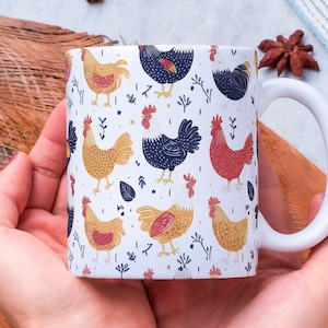 Personalized Chicken Mug: Farmhouse Kitchen Decor