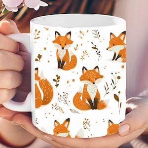 Personalized Fox Mug, Fox Lover Mug, Fox Coffee Mug, Cute Fox Mug, Woodland Animal Mug, Nature Lover Gift, Animal Lover Gift, Fox Tea Cup