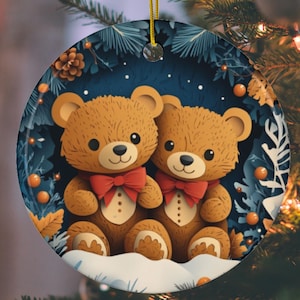 Christmas Teddy Bear Ornament, Teddy Bear Lover Gift, Christmas Decoration, Christmas Gift, Christmas Décor, Xmas Gift, Keepsake Gift, Xmas