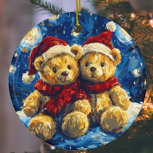 Christmas Teddy Bear Ornament, Teddy Bear Lover Gift, Christmas Decoration, Christmas Gift, Christmas Décor, Xmas Gift, Keepsake Gift, Xmas