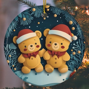 Christmas Teddy Bear Ornament, Teddy Bear Lover Gift, Christmas Decoration, Christmas Gift, Christmas Décor, Xmas Gift, Keepsake Gift, Xmas