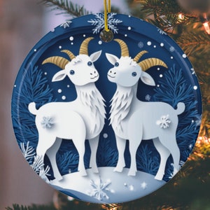Weihnachtsziege Ornament, Ziege Liebhaber Geschenk, Weihnachtsdekoration, Weihnachtsgeschenk, Geschenk für Sie, Weihnachtsdeko, Weihnachtsgeschenk, Weihnachten 2024