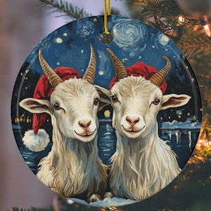 Weihnachtsziege Ornament, Ziege-Liebhaber-Geschenk, Weihnachtsdekoration, Weihnachtsgeschenk, Geschenk für sie, Weihnachtsdekor, Weihnachtsgeschenk, Andenken