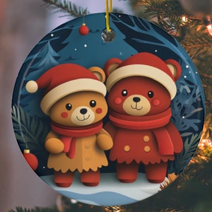 Christmas Teddy Bear Ornament, Teddy Bear Lover Gift, Christmas Decoration, Christmas Gift, Christmas Décor, Xmas Gift, Keepsake Gift, Xmas