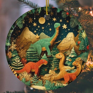 Christmas Dinosaur Ornament: Holiday Tree Decoration