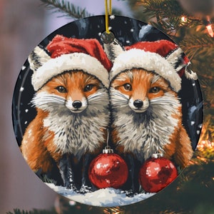Christmas Fox Ornament, Fox Lover Gift, Christmas Decoration, Christmas Gift, Gift for Her, Christmas Décor, Xmas Gift, Keepsake Gift