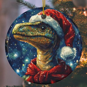 Christmas Dinosaur Ornament, Dinosaur Lover Gift, Christmas Decoration, Christmas Gift, Gift for Her, Christmas Décor, Xmas Gift, Xmas 2024