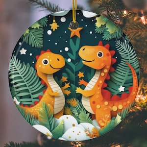 Christmas Dinosaur Ornament: Holiday Tree Decoration